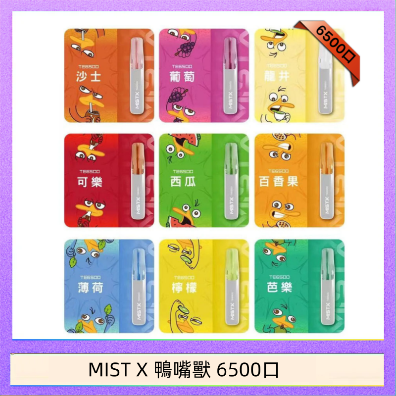 MIST X 鴨嘴獸 6500口 MIST X 鴨嘴獸 6500口一次性拋棄式電子煙|陶瓷芯更穩定
